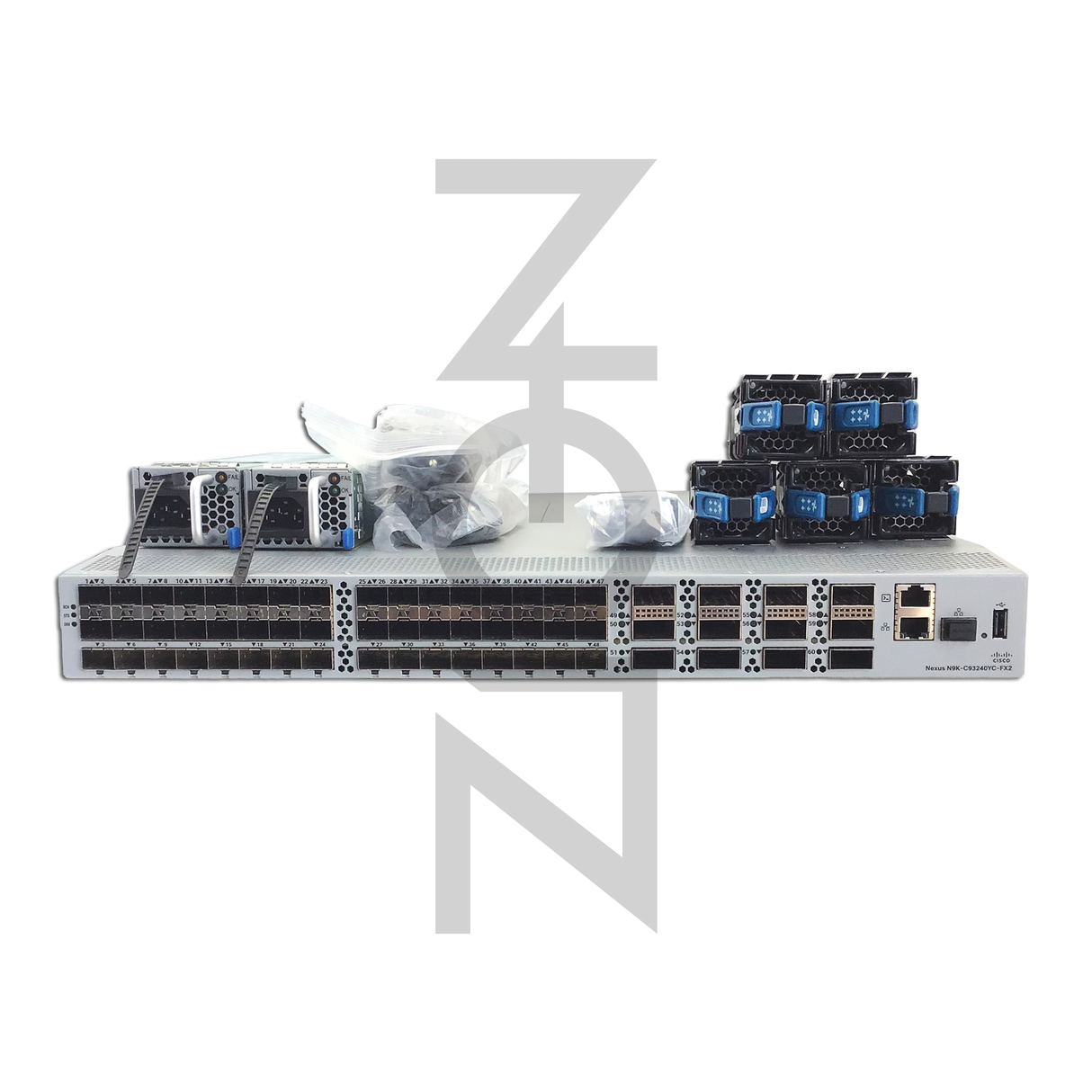 Cisco N9K-C93240YC-FX2 48x 25GB SFP 12x 100GB QSFP28 Back-to-Front Air Switch + Lan Enterprise service