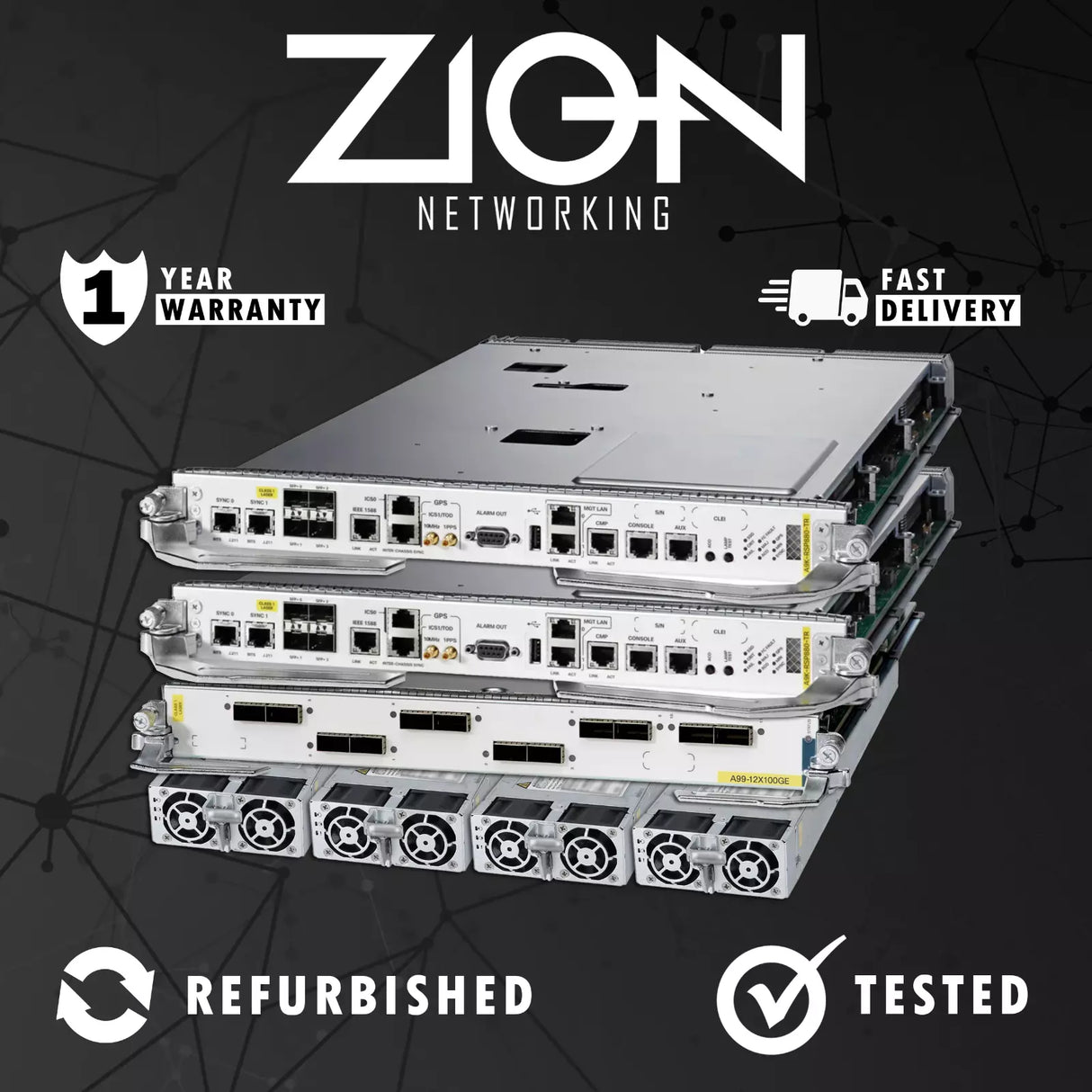Cisco ASR-9904-AC 4 Slot Router WITH 2x A9K-RSP880-TR 1x A99-12X100GE 4X PSU
